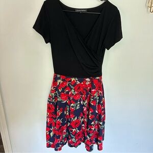Black and Red Floral Dress